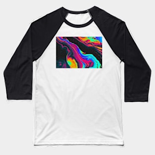 Colorful Rainbow Liquid Swirl Pattern #2 Baseball T-Shirt